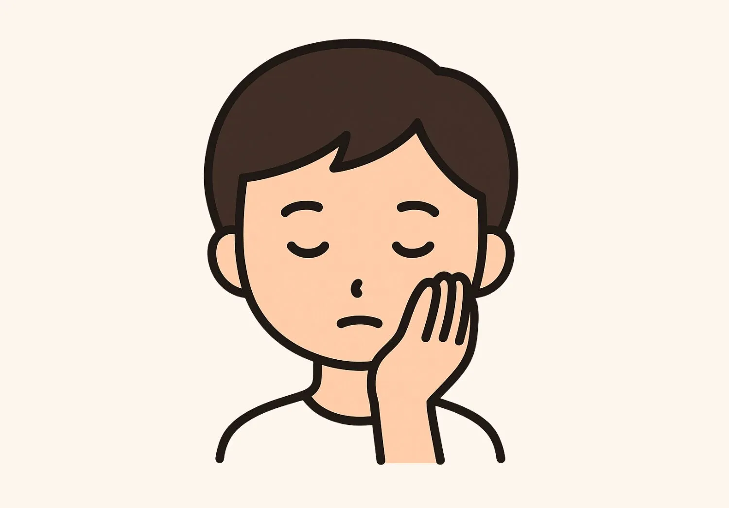咬筋を触れながら咬む